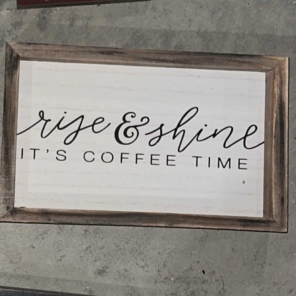 Rustic Brown and White 'Rise & Shine' Wall Decor